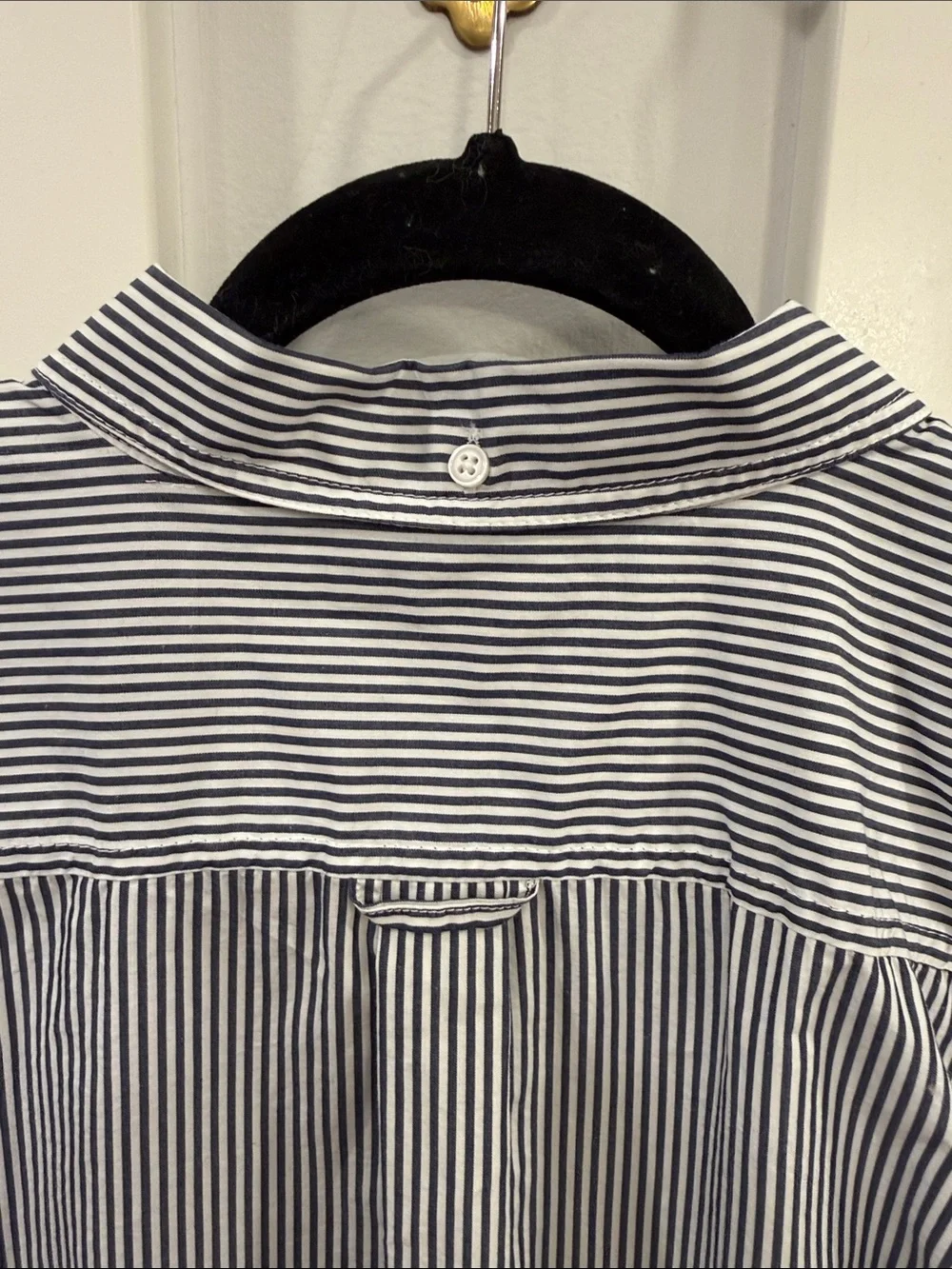 J. Crew navy striped oxford